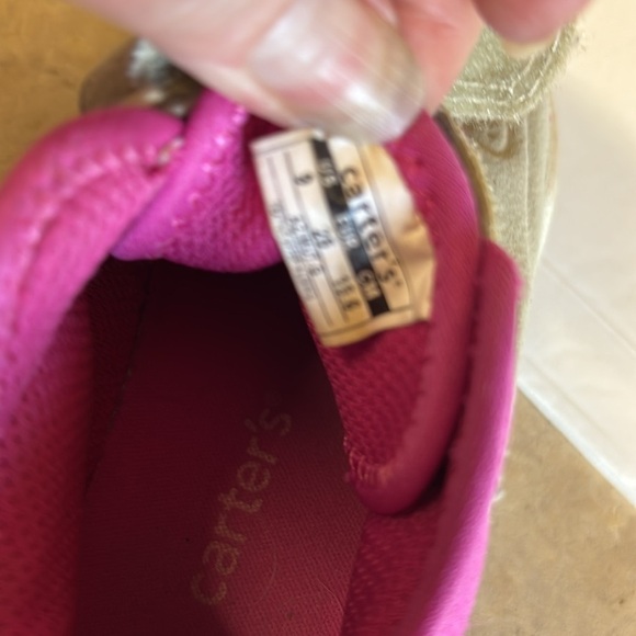 Carter’s Pink Beige Velcro Suede Toddler Sneakers - Picture 9 of 10